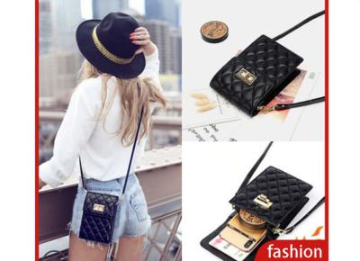 2019 new leather mini small change small bag vertical versatile rim-mesh sheepskin cell phone bag