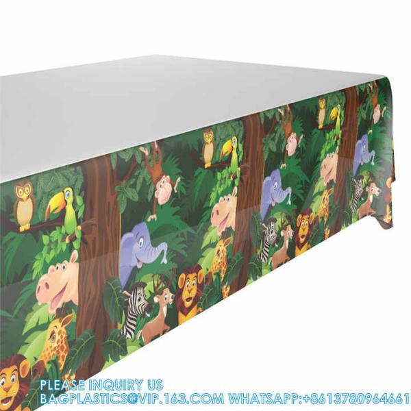 Cartoon Jungle Animal Disposable Tableware Sets Party Supplie For Kid Birthday Party Decor Plate Cup Napkin Party