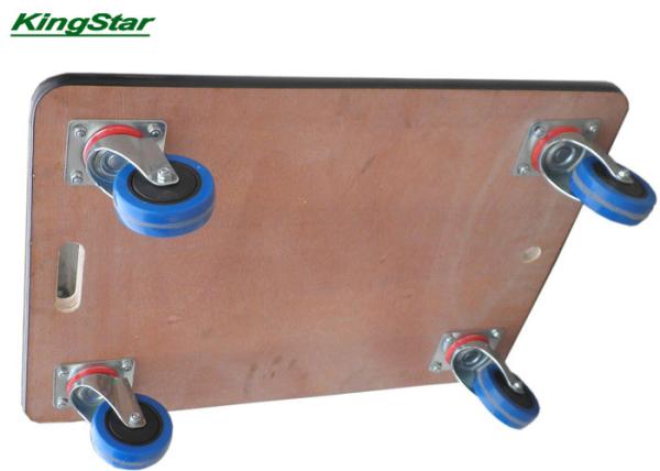 Anti Slip Rubber Matted Plywood Small Furniture Dolly Pu Caster 450kg Capacity