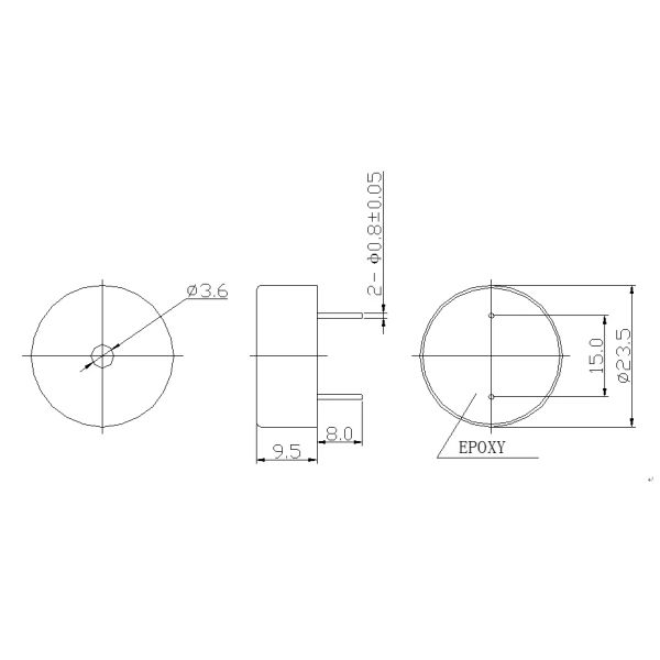 High Sound 5v Siren Horn Electronic Alarm Buzzer Red Copper Lead Pin
