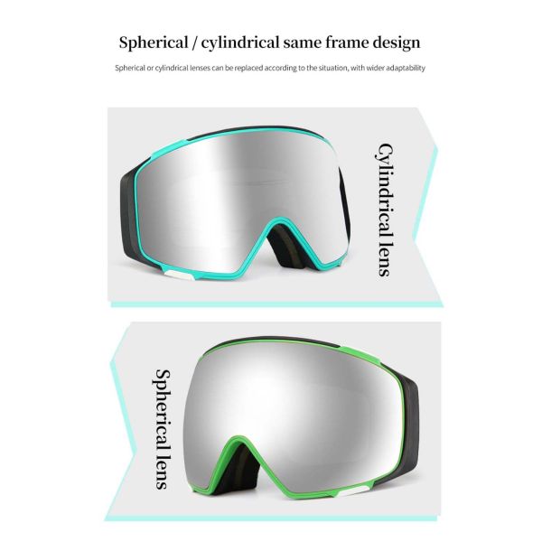 Customized Color Ski Goggles for Magnetic Anti-fog UV400 Protection and Craftsmanship