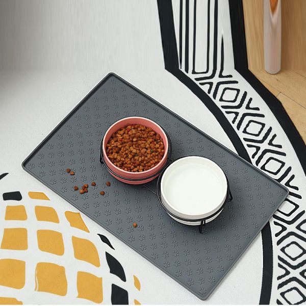 Waterproof Non-Stick Pet Bowl Mat with Custom Printing Compression Molding Technology