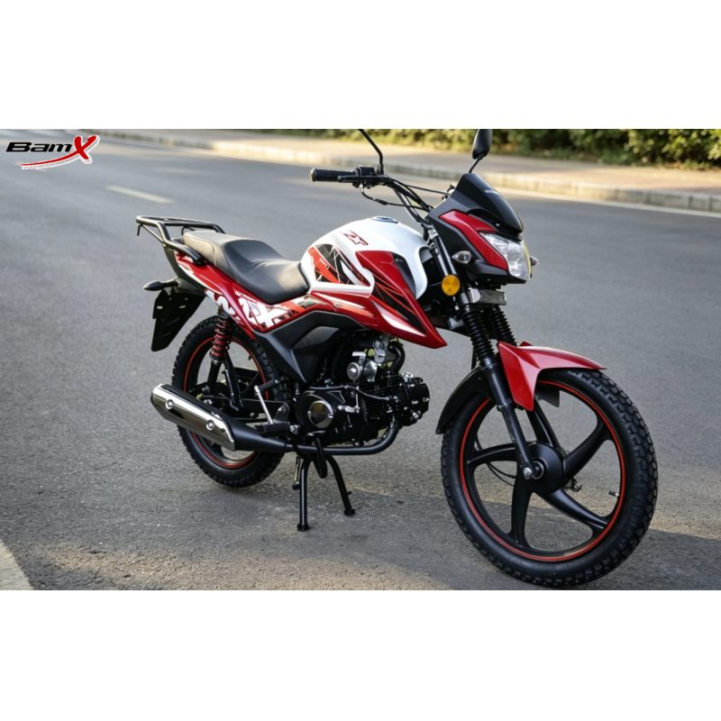 110cc Sport Matte Black Street Bike 12L Fuel Tank With Big Footrest Front Bumper