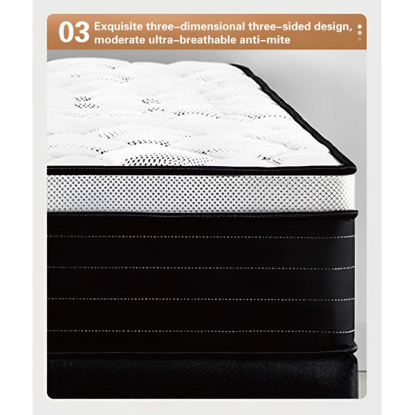 Modern Bedroom Mattress with Honeycomb Breathable Structure and Double-layer Support