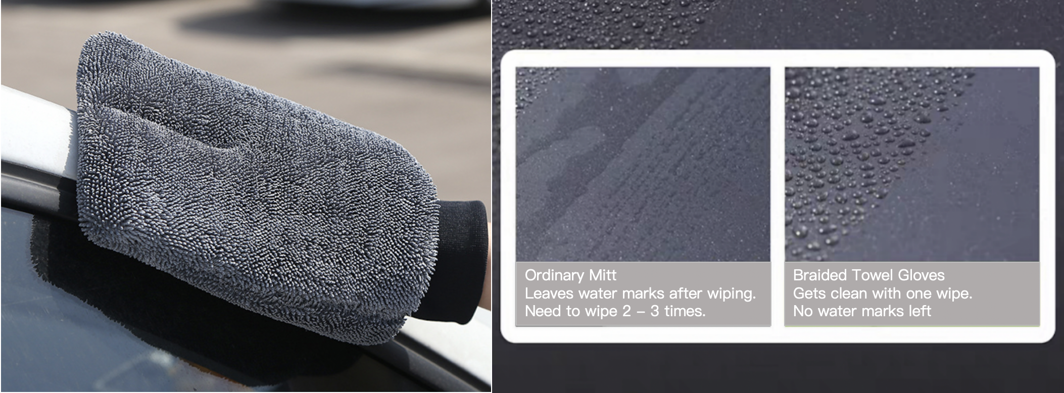 Double Sided Car Washing Mitt Twisted Loop Microfiber Towel