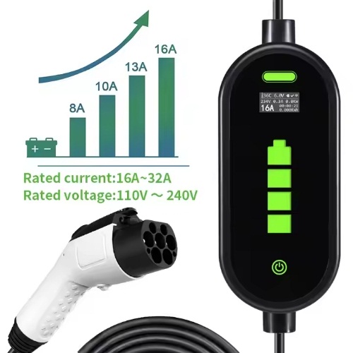 Cargador EV móvil GBT 16A/32A 3.5KW/7KW 110V-240V