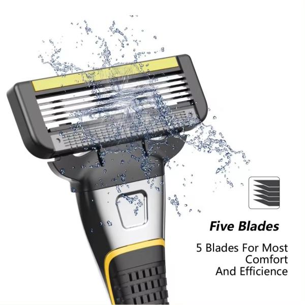 Sweden Stainless Steel Metal Handle Shaver Razor 5 Blade Safety Removable Shaving Blade Razor