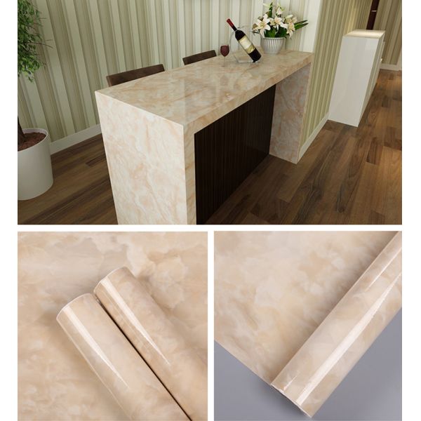 Black And Gold Marble Effect Wallpaper Waterproof 3D PVC Marble Effect Vinyl Wallpaper