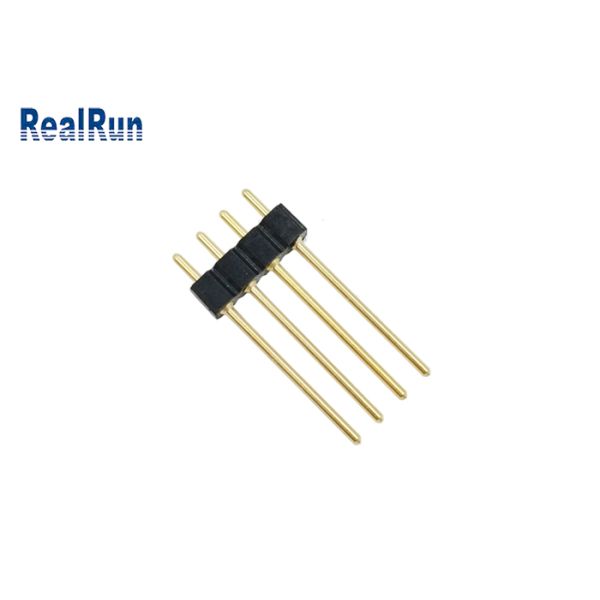 2.54mm Round Female Pin Header 4 Pin Gold Plated H3.0 Straight PCB Dip Solder