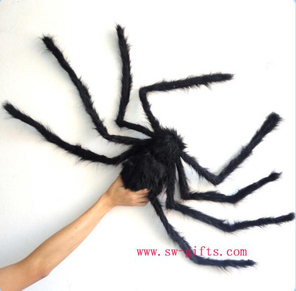 Halloween Supplies Props Decoration Black Flower Plush Spider Plastic Spider