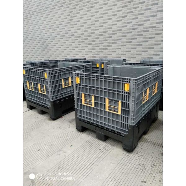 Large Capacity Foldable Plastic Container with 4T Static Load and Collapsible Design