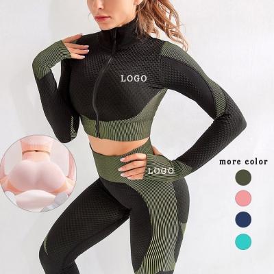 HEXIN Anti-Estático Plus Size Vestuário Desportivo de Duas Peças Feminino Exercício Yoga Fitness