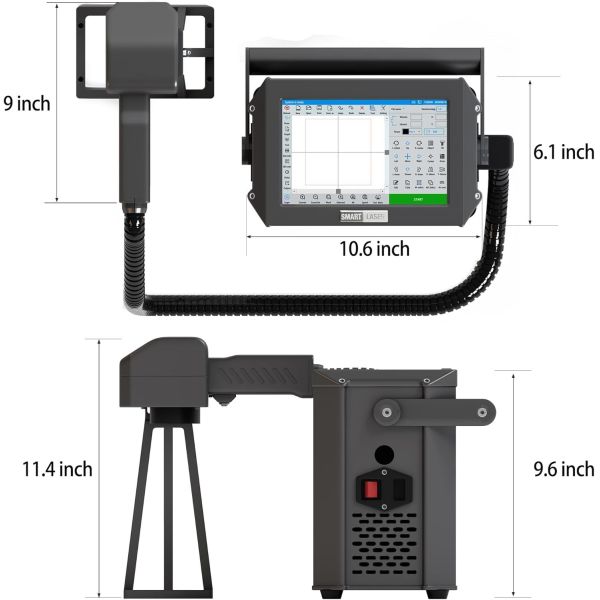 20w 30w 50w 100 Watts Hand Held Steel Metal RAYCUS MAX Fiber Laser Carving Marker Mark Etcher Printer Engraving Marking Machine