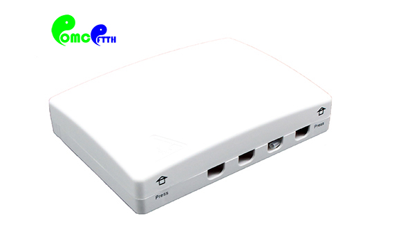 IP45 4 Port FTTH Products Face Plate Fiber Indoor Wall Outlet Box
