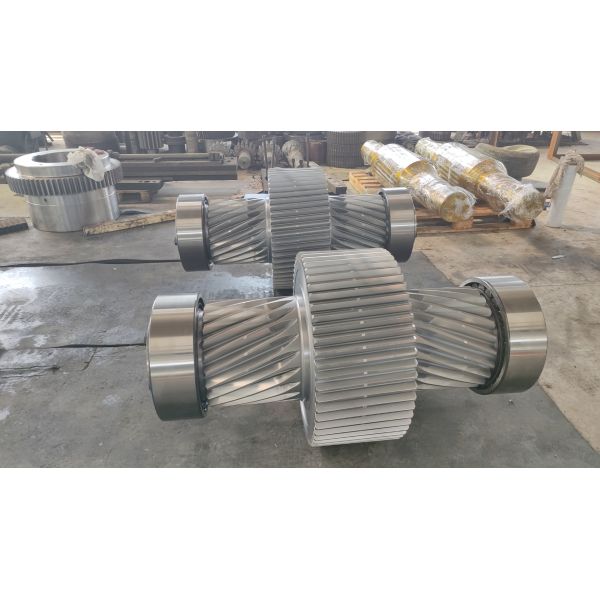Heavy Duty Forged Shaft with Gear / Gear Shaft for Cement Ball Mill Rotary Kiln