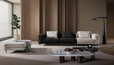 Modern minimalist black and white color blocked sofa combination