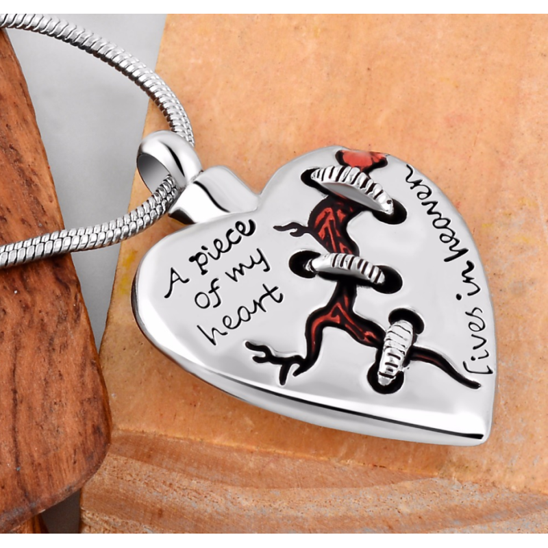 A Piece of My Heart Lives in Heaven Unique Designs Locket Heart Cremation Urn Necklace