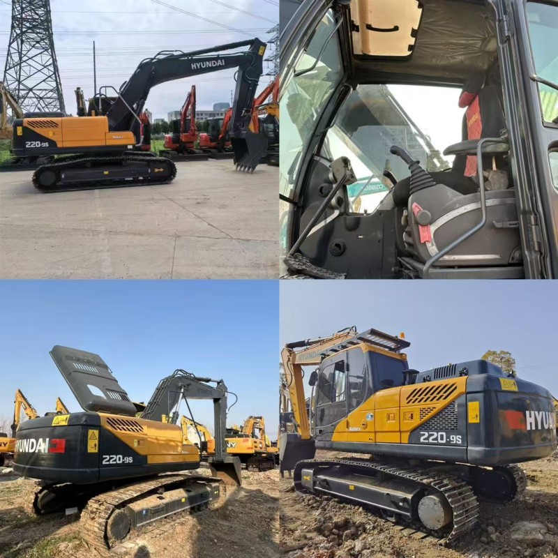 High Performance Hyundai 220-9S Excavator 22 Ton Engine Stable Hydraulics For Civil Construction