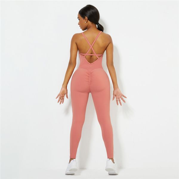 75% Nylon 25% Spandex Fitness Women Workout Jumpsuit Activewear Tracksuits by HEXIN