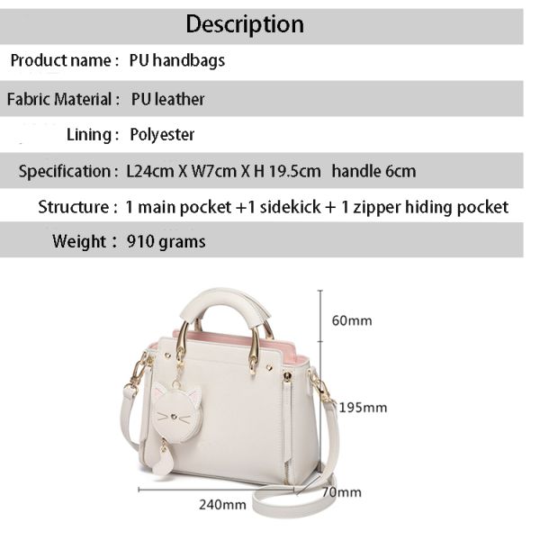 The new high-volume PU leather tote one-shouldered cross-slung custom logo women's handbag with strap