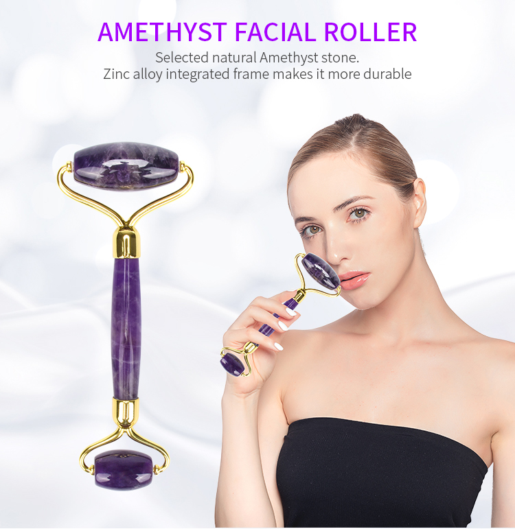 Natural Amethyst Crystal Gua Sha And Jade Roller