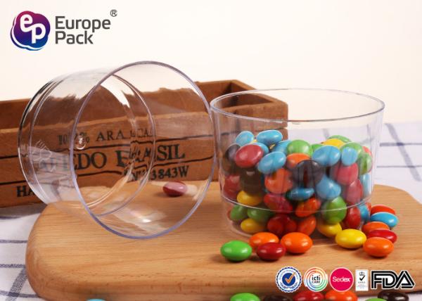 Disposable Plastic PS Large Clear Plastic Salad Bowls 250Ml Round Shape