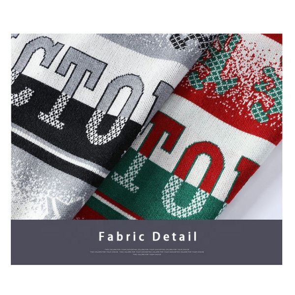 Custom Logo Jacquard Knit Men's Sweater in Oversize Casual Style for Winter Comfort