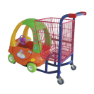 Cute Plastic Children Supermarket Shopping Trolley With Basket