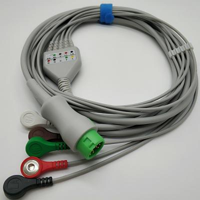 Os cabos e os Leadwires das ligações ECG do Pin 5 de Mindray T5 12 agarram o conector para o hospital