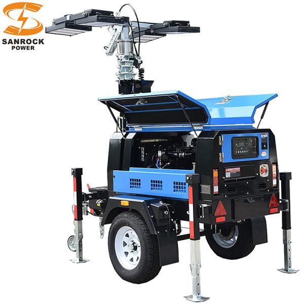 Outdoor Emergency Light Tower Diesel Generator Height 7.5m 9m Wind Resistance