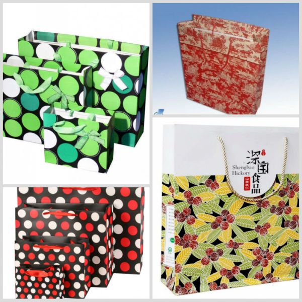 Yellow & Black Color Customized Logo Promotional Paper Bags Glossy Lamination