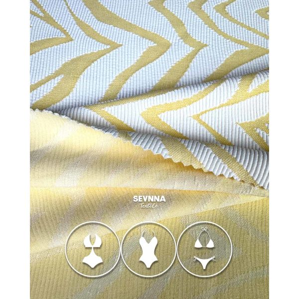345gsm 60%Nylon + 26% Polyester + 14%Spandex Recycled Swimwear Fabric KN502