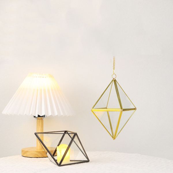 Hanging glass container diamond-shaped garden design decoration artifact pendant flower awn pendant cover