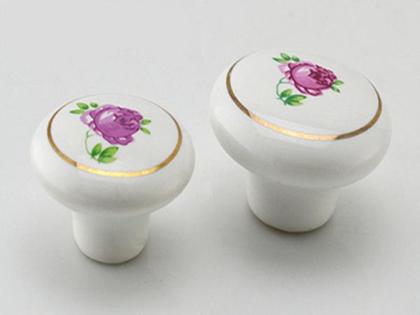 Black Kitchen Cupboard Ceramic Handles And Knobs 32mm Dia Round Porcelain Dresser Pulls