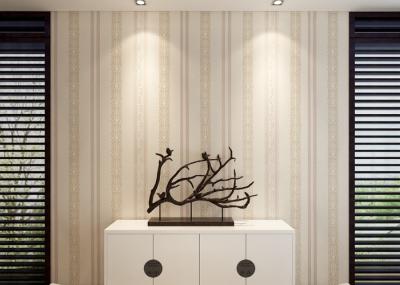 Съемные Non сплетенные обои самомоднейшее простое Шампань Stripes картина