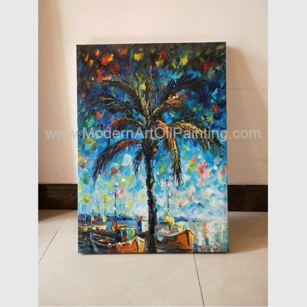 Hand Painted Palette Knife Oil Painting Seascape Gulf of Mexico Wall Art Decoration