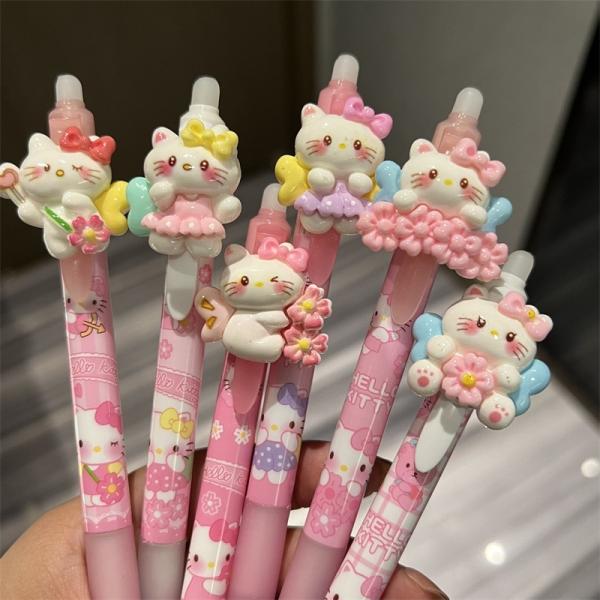 Des dessins animés Cute Papeterie Labubu Kitty Presser des stylos d'encre gel effaçables