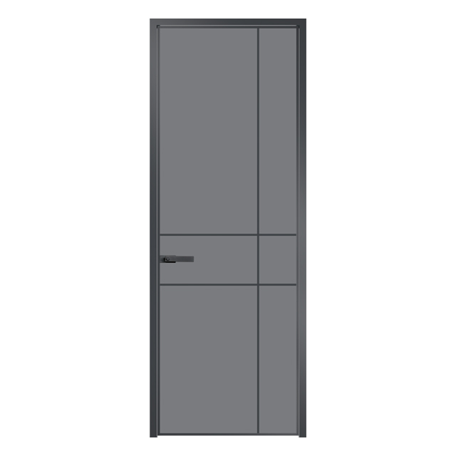 Simple Structure Waterproof Washroom Aluminium Door With Customized Art Glass 8mm