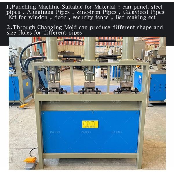 Hydraulic Pipe Angle Pre-Punching Machine for Steel Punching Holes Design 60T Weight