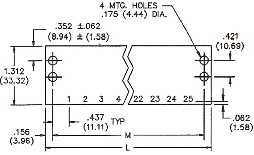 wiring protection CINCH 1-141 barrier blocks with brass solder terminals and UL rated marker strips