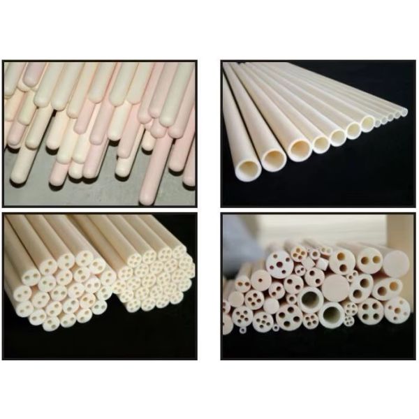 Alumina Al2O3 99% Ceramic Fine Finish Tube One End Closed Tube White Ceramic