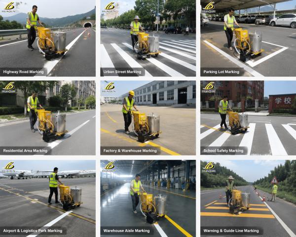 Hand Push Thermoplastic Road Marking Machine Screed Type Road Line Marking Equipment