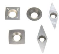 5 pièces d' inserts de coupeurs de carbure à tournage en bois, y compris en forme ronde / carrée / diamantée pour le tour de bricolage