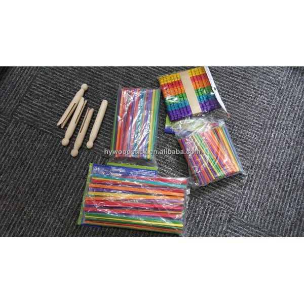 Education DIY Lollipop Natural Wood Sticks , Colored Popsicle Sticks 150 / 200mm