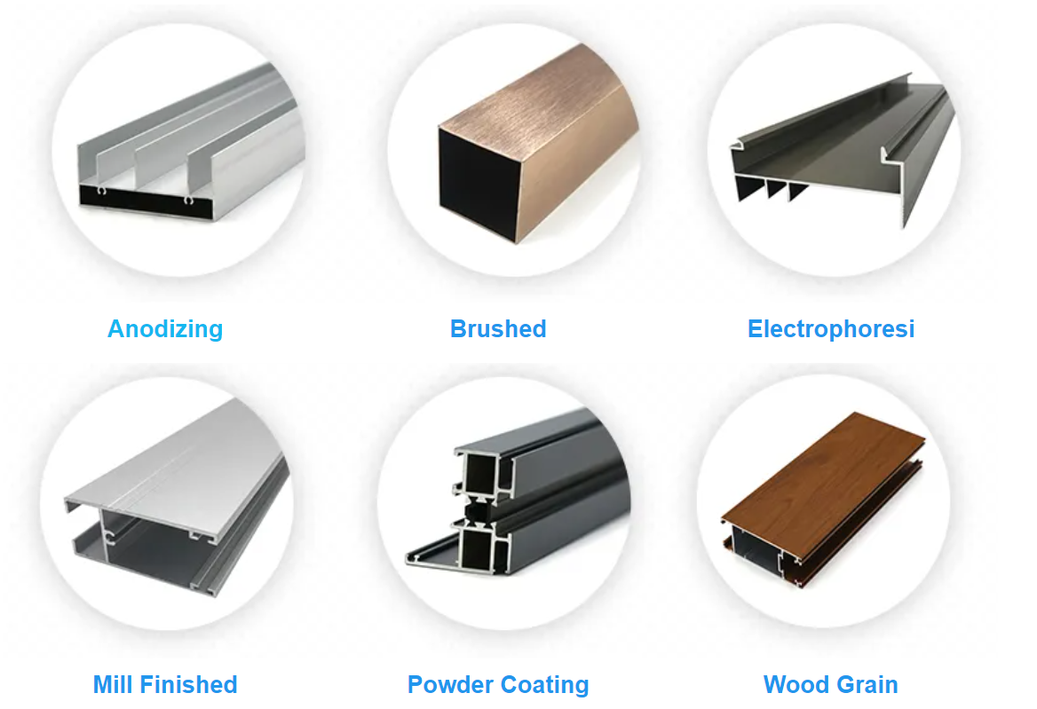 Perfil de aluminio modificado para requisitos particulares de la protuberancia 6061 6063 para la cocina de la puerta de la ventana