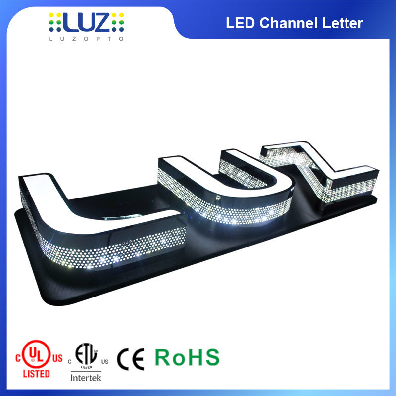 Sparkle Edge LED Channel Letter Signs, Perforated Return Face-Lit 3D Metal Signage