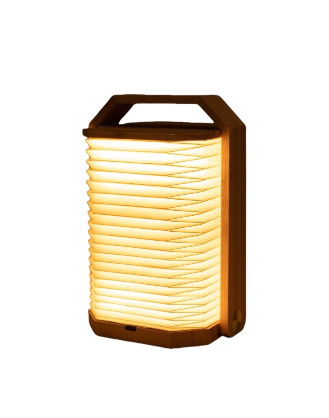 Indoor Flexible Camping Accordion Light 3500K Warm White Beechwood