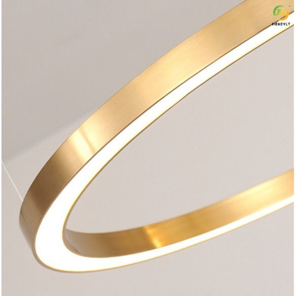 Mirror Titanium LED Fashionable Modern Ring Light For Home / Hotel / Showroom