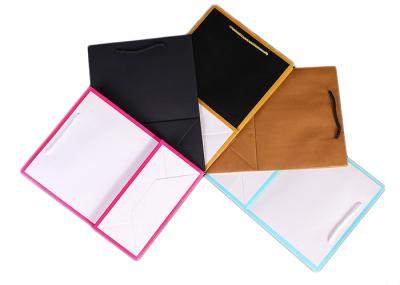 Ridid que dobra os sacos do presente do papel de embalagem de Brown, Sacos do presente de Kraft com punhos