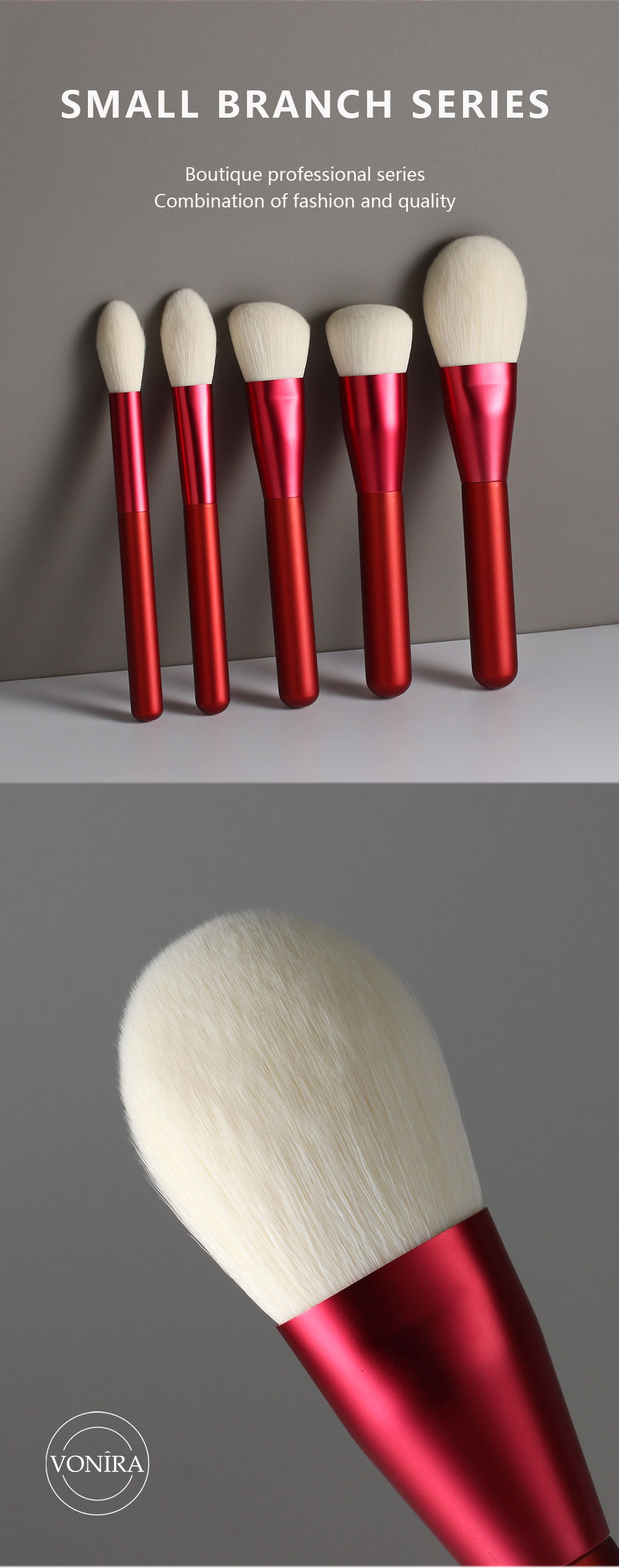 Щетка синтетического красного самого интересного учреждения порошка набора щетки макияжа 12PCS смешивая